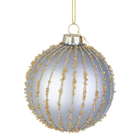 SFERA VETRO STRING PERLA D80